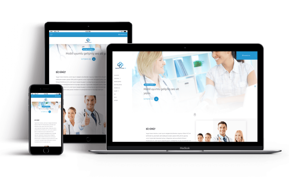 Doktor Hastane Klinik web tasarimi - Doktorlar Klinikler Hastaneler İçin Web Sitesi Tasarımı
