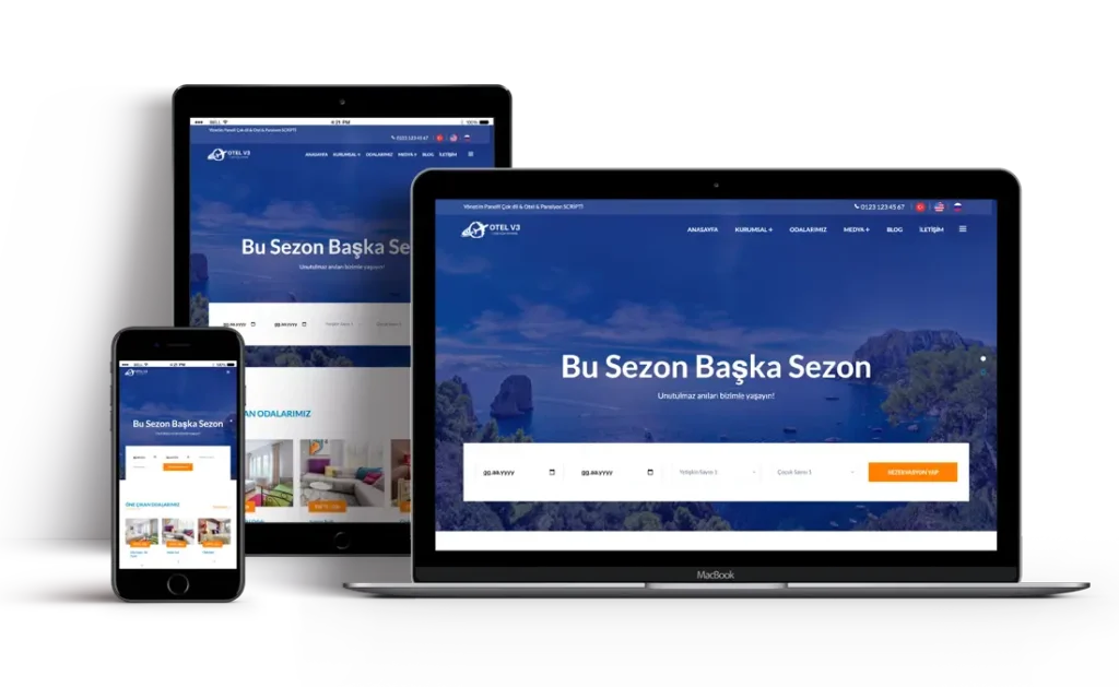 Hazır Otel ve Pansiyon Web Sitesi Tasarımı