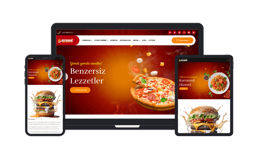 Hazır Restaurant, Cafe, Bar ve Bistro Web Sitesi Tasarımı